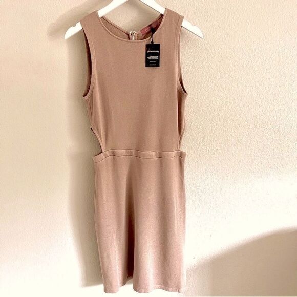 Anthropologie casual cotton sleeveless Barcelona Dress beige/taupe medium NWT - Picture 2 of 16